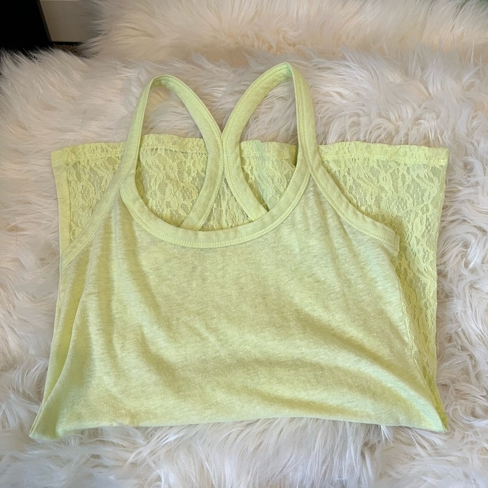 VS Neon Yellow Lacey Tank
